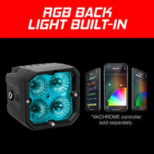 Load image into Gallery viewer, XK Glow XKchrome 20w LED Cube Light w/ RGB Accent Light - Driving Beam