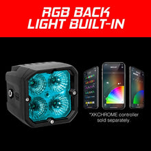 Load image into Gallery viewer, XK Glow XKchrome 20w LED Cube Light w/ RGB Accent Light Kit w/ Controller- Fog Beam 2pc