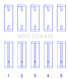 King Engine Bearings Kia/Mazda DOHC 16 Valve/SOHC 16 Valve/SOHC 8 Valve (Size +0.5) Main Bearing Set