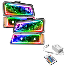 Cargar imagen en el visor de la galería, Oracle Chevy Silverado 03-06 Square Halo Kit - ColorSHIFT w/ Simple Controller