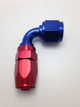 Cargar imagen en el visor de la galería, Fragola -10AN Nut x -12AN Hose 90 Degree Reducing Hose End - Blue/Red