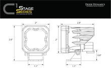 Cargar imagen en el visor de la galería, Diode Dynamics Stage Series C1 LED Pod - White SAE Fog Standard ABL (Pair)