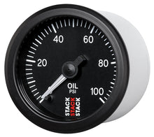 Cargar imagen en el visor de la galería, Autometer Stack 52mm 0-100 PSI 1/8in NPTF Male Pro Stepper Motor Oil Pressure Gauge - Black