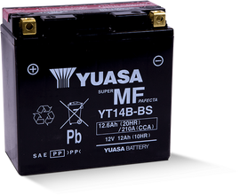 Yuasa YT14B-BS Maintenance Free 12-Volt AGM Battery w/Bottle