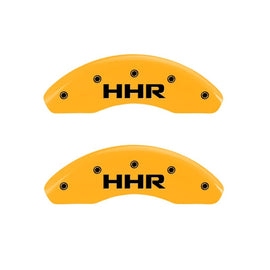 MGP 2 Caliper Covers Engraved Front & Rear HHR Yellow Finish Black Char 2010 Chevy HHR