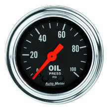 Cargar imagen en el visor de la galería, Autometer Traditional Chrome 2-1/16in 100 PSI Mechanical Oil Pressure Gauge