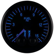 Cargar imagen en el visor de la galería, Autometer Stack 52mm 0-15 PSI 1/8in NPTF Male Pro-Control Fuel Pressure Gauge - Black