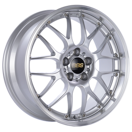 BBS RS-GT 18x8.5 5x112 ET32 PFS Diamond Silver Center Diamond-Cut Rim Wheel - PFS/Clip Req