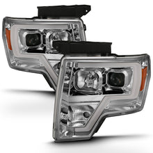 Cargar imagen en el visor de la galería, ANZO 2009-2014 Ford F-150 Projector Headlight Plank Style Chrome Amber