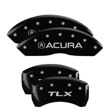 Cargar imagen en el visor de la galería, MGP 4 Caliper Covers Engraved Front Acura Engraved Rear NSX Black finish silver ch