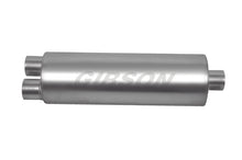 Cargar imagen en el visor de la galería, Gibson SFT Superflow Dual/Offset Round Muffler - 8x24in/2.5in Inlet/3in Outlet - Stainless