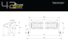 Cargar imagen en el visor de la galería, Diode Dynamics 42 In LED Light Bar Single Row Straight - Amber Flood Each Stage Series