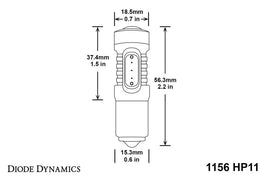 Diode Dynamics 1156 LED Bulb HP11 LED - Amber (Pair)