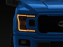 Cargar imagen en el visor de la galería, Raxiom 18-20 Ford F-150 LED Halo Surround Headlights with Amber DRL- Black Housing- Clear Lens