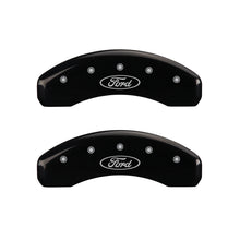 Cargar imagen en el visor de la galería, MGP 4 Caliper Covers Engraved Front &amp; Rear Oval logo/Ford Black finish silver ch