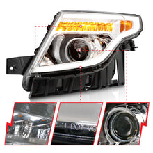 Load image into Gallery viewer, ANZO 11-15 Ford Explorer Projector Headlights w/ Light Bar Chrome Housing w/ Amber light