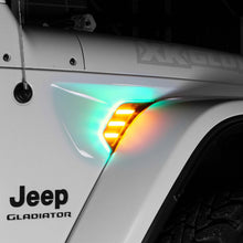 Cargar imagen en el visor de la galería, XK Glow XKchrome JEEP Air Vent Light Light RGB + Amber Turn Signal &amp; Running