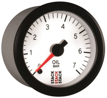 Cargar imagen en el visor de la galería, Autometer Stack 52mm 0-7 Bar M10 Male Pro Stepper Motor Oil Pressure Gauge - White
