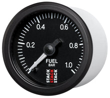 Cargar imagen en el visor de la galería, Autometer Stack 52mm 0-1 Bar M10 Male Pro Stepper Motor Fuel Pressure Gauge - Black
