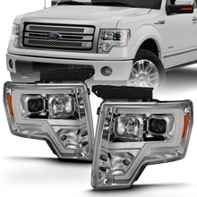 Cargar imagen en el visor de la galería, ANZO 2009-2014 Ford F-150 Projector Headlight Plank Style Chrome Amber