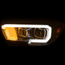 Cargar imagen en el visor de la galería, ANZO 2016-2017 Toyota Tacoma Projector Headlights w/ Plank Style Design Chrome w/ Amber