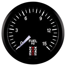 Cargar imagen en el visor de la galería, Autometer Stack 52mm 0-15 PSI 1/8in NPTF Male Pro Stepper Motor Fuel Pressure Gauge - Black
