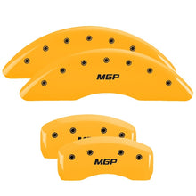 Cargar imagen en el visor de la galería, MGP 4 Caliper Covers Engraved Front &amp; Rear MGP Yellow finish black ch