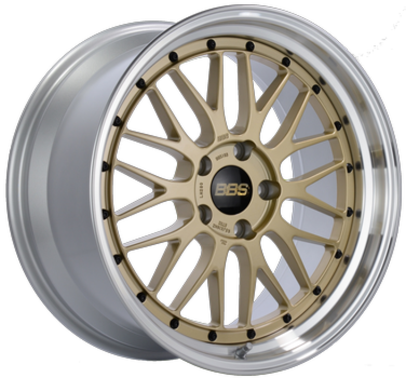 BBS LM 20x10 5x120 ET20 PFS Gold Center Diamond Cut Lip Wheel - 82mm PFS/Clip Required