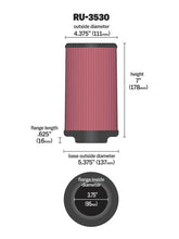 Cargar imagen en el visor de la galería, K&amp;N Universal Rubber Filter 3.75in FLG x 5.375in Base x 5.375in Top x 7in Height