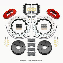 Cargar imagen en el visor de la galería, Wilwood Narrow Superlite 4R Rear Kit 14.00in Drilled Red 2007-up Jeep JK w/Lines