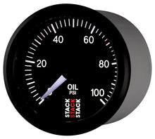 Cargar imagen en el visor de la galería, Autometer Stack 52mm 0-100 PSI 1/8in NPTF Male Pro Stepper Motor Oil Pressure Gauge - Black