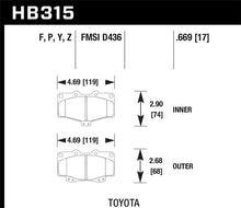 Cargar imagen en el visor de la galería, Hawk 95-98 Toyota Tacoma HPS 5.0 Front Brake Pads