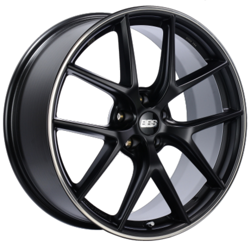 BBS CI-R 19x8.5 5x120 ET35 Satin Black Polished Rim Protector Wheel -82mm PFS/Clip Required