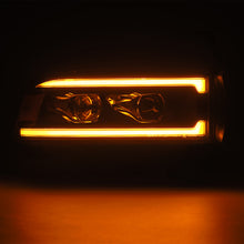 Cargar imagen en el visor de la galería, AlphaRex 94-01 RAM 1500 LUXX LED Proj Headlights Blk w/Activ Light/Seq Signal/SB DRL