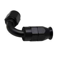 Cargar imagen en el visor de la galería, DeatschWerks 6 AN Female Flare Swivel 120-Degree Hose End PTFE - Anodized Matte Black