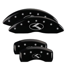 Cargar imagen en el visor de la galería, MGP 4 Caliper Covers Engraved Front &amp; Rear Circle K/Kia Black Finish Silver Char 2019 Kia Optima
