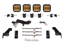 Cargar imagen en el visor de la galería, Diode Dynamics Jeep JL SS5 4-Pod CrossLink Grille Lightbar Kit Pro - Yellow Combo