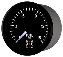 Cargar imagen en el visor de la galería, Autometer Stack 52mm 0-15 PSI 1/8in NPTF Male Pro Stepper Motor Fuel Pressure Gauge - Black