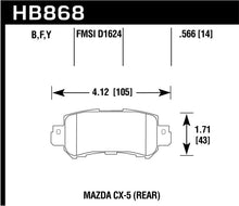 Cargar imagen en el visor de la galería, Hawk 16-17 Mazda CX-3 HPS 5.0 Rear Brake Pads