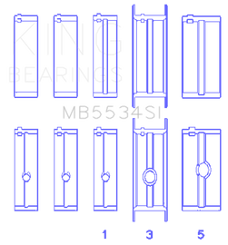 King Engine Bearings Chrysler/Jeep 318ci (Size 040) Main Bearing Set