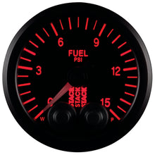 Cargar imagen en el visor de la galería, Autometer Stack 52mm 0-15 PSI 1/8in NPTF Male Pro-Control Fuel Pressure Gauge - Black