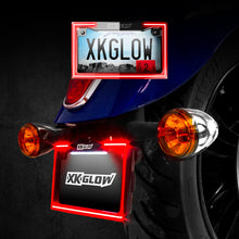 Cargar imagen en el visor de la galería, XK Glow Motorcycle License Plate Frame Light w/ Turn Signal - Black