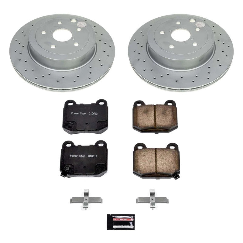 Power Stop 2021 Subaru WRX (w/1 Piston Rear Calipers) Rear Z17 Coated Brake Kit