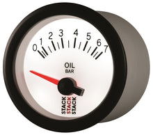 Cargar imagen en el visor de la galería, Autometer Stack 52mm 0-7 Bar M10 Male Electric Oil Pressure Gauge - White