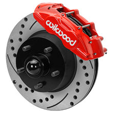 Cargar imagen en el visor de la galería, Wilwood 65-67 Ford Mustang D11 11.29 in. Brake Kit w/ Flex Lines - Drilled Rotors (Red)