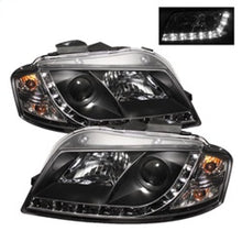 Load image into Gallery viewer, Spyder Audi A3 06-08 Projector Headlights Halogen Model Only - DRL Black PRO-YD-AA306-DRL-BK