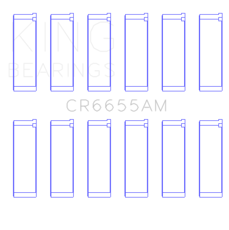 King Engine Bearings Mazda JE39 (Size STD)  Connecting Rod Bearings Set (6 Pairs)