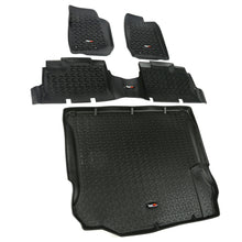 Cargar imagen en el visor de la galería, Rugged Ridge Floor Liner Front/Rear/Cargo Black 2011-2018 Jeep Wrangler Unlimited JK 4 Dr