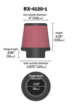 Cargar imagen en el visor de la galería, K&amp;N Universal X-Stream Clamp-On Air Filter 3.313in Flg ID/4.875in Base OD/4in Top OD/4.25in H