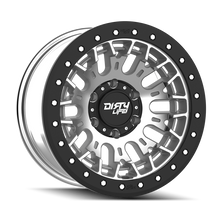 Load image into Gallery viewer, Dirty Life DT-3 17X9 6x139.7 -12 Offset - Machined Finish w/ Simulated Beadlock